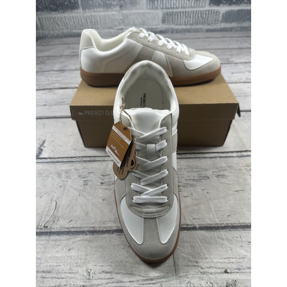 Project Cloud Mens Memory Foam White Dixon Sneaker Shoes Size 11.5 NIB